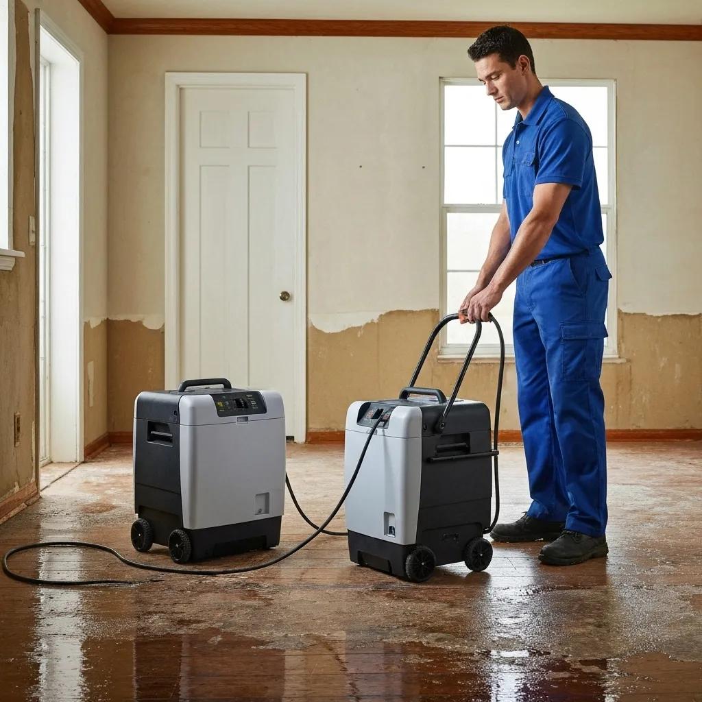 NorthPeak Response technician performing structural drying
